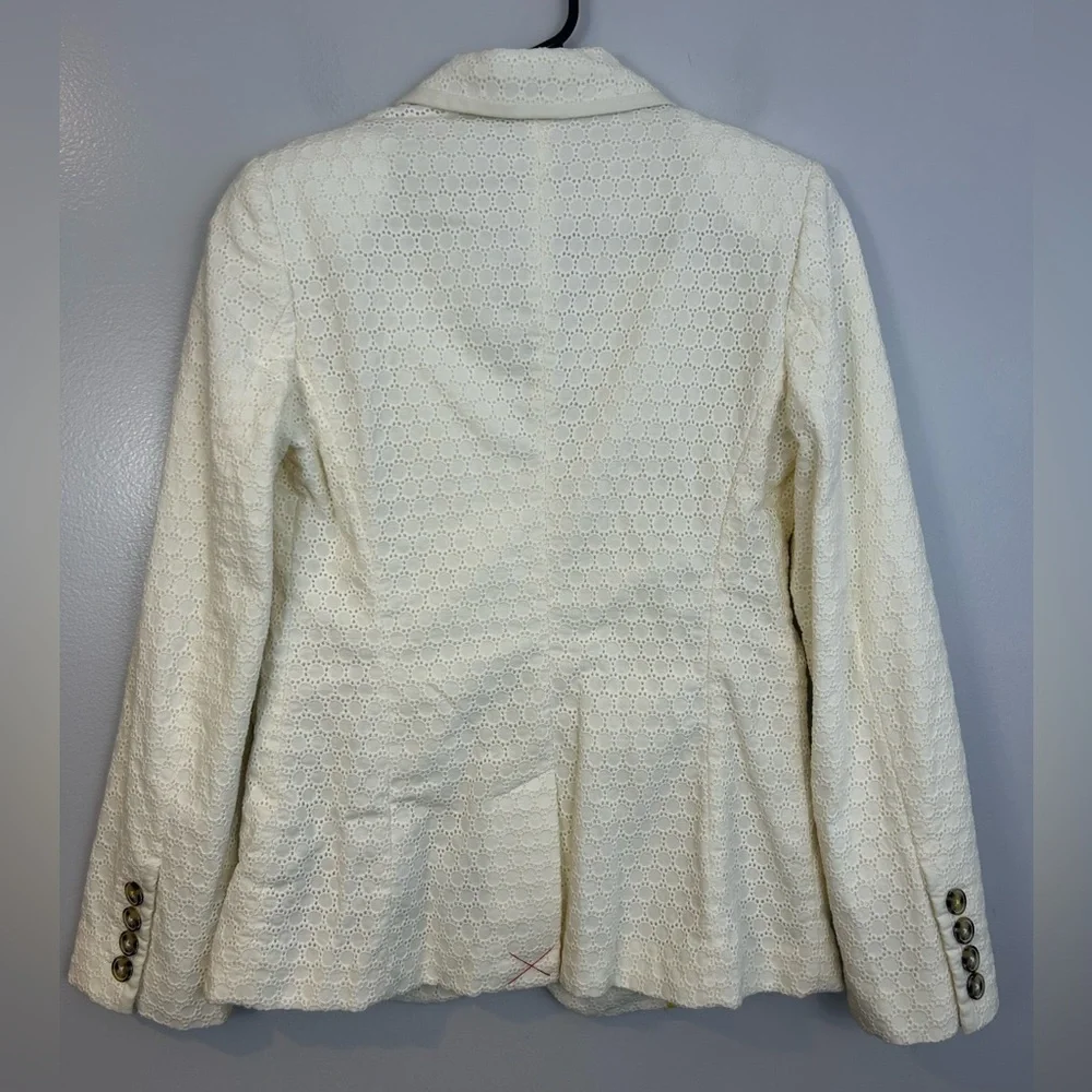 NWOT Boden Ivory Eyelet Lace Cotton Fitted Blazer/Jacket Size 4 NEW